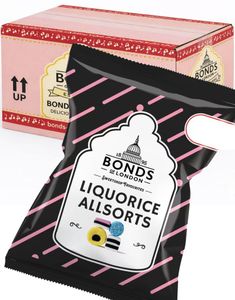 12 Lakridskonfekt / Engelsk Lakrids Konfekt - Bonds of London (UK) - Hel Æske