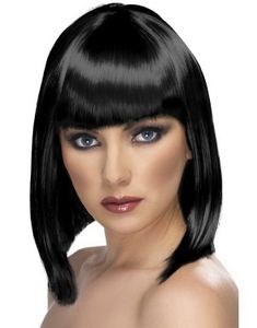 Glam Bob-Cut Paryk - Sort