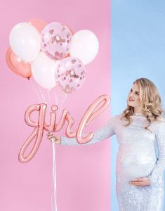 Girl - Rosegullfarget Folieballonger 30 cm