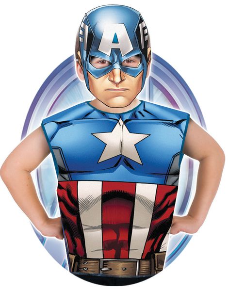 Licenseret Marvel Captain America Kostume til Børn - Str 3-6 ÅR