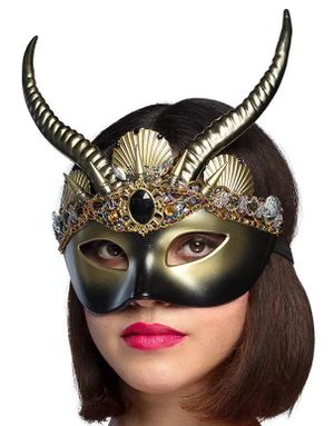 Voodoo Øyemaske med Horn