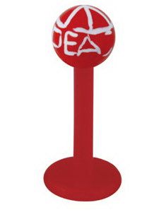 Labret with Peace Mark - Red/White