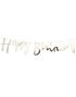 1,5 Meter Happy Birthday Folieret Guldfarvet Banner - Bland og Miks