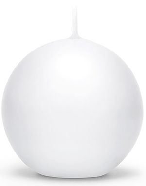 Hvidt Kugleformet Stearinlys 8 cm