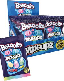 24 stk Bazooka Juicy Mix-Upz - Karameller med Pulver- og Gelefyld - Hel Kasse 1080 gram