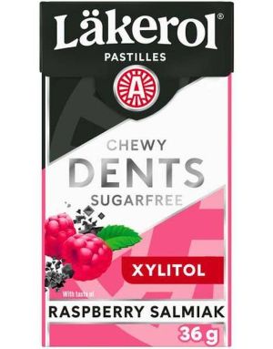 Läkerol Dents Strawberry Mint / Sukkerfrie Pastiller med Lakrissmak 36 gram