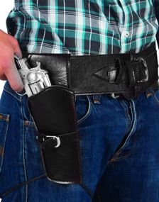 Skindimitert Lux Cowboybælte med Pistolhylstre