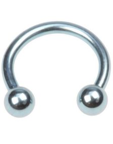 Rund Lyseblå Øjenbrynspiercing med Runde Kugler - 1,2 x 8 mm