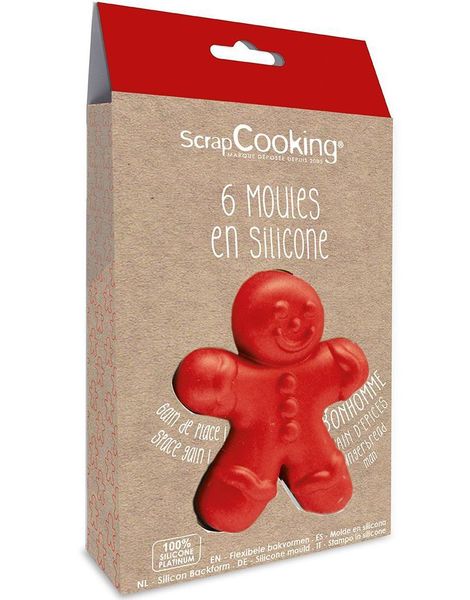 ScrapCooking - 6 stk Pepperkakemenn Silikonform