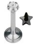 Labret Piercing med Stjerneformet Sort Sten