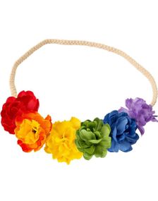 Regnbuefargede Blomster - Elastisk Hårbånd 