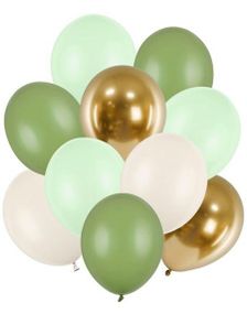Ballongsett med 10 Stk Glossy og Pastellfargede Ballonger