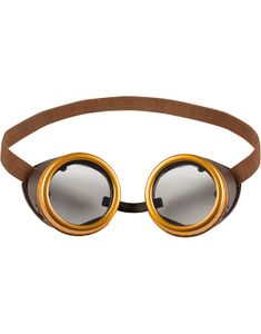 Guldfarvet Runde Steampunk Goggles
