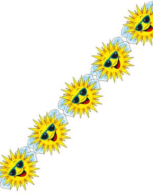 Afslappet Sol - Papir Guirlander 3 meter