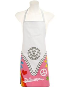 Rosa Volkswagen T1 Camper Bus Bomullsforkle