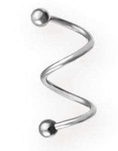 Dual Curve 1.2 x 14 mm - Sølvfarvet Øjenbrynspiercing