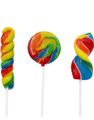Twist and Swirl Pops - Regnbuefarvede Assorterede Spiral-, Runde- og Skrueformede Slikkepinde - Candy Realms