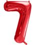 Tallet 7 - Metallisk Røde JUMBO Tallballonger - 86 cm