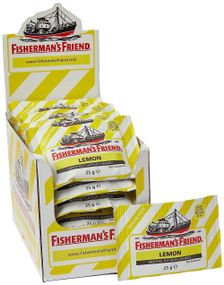 24 stk Fisherman's Friend med Smak av Menthol og Sitron - Hel Eske 600 gram