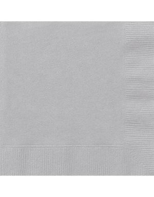 20 stk Sølvfarvede Servietter 33x33 cm