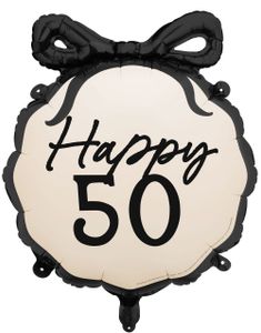 Happy 50 - Folieballong med Sløyfe 45x47.5 cm