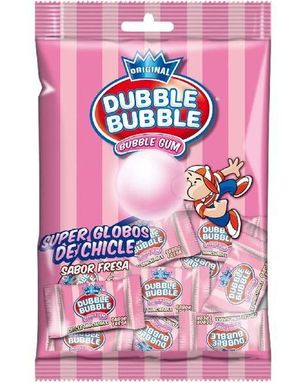 Dubble Bubble Bubblegum Strawberry - Pose med Jordbærtyggegummi 85 gram
