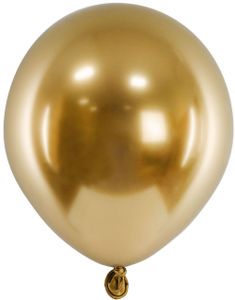 50 stk Glossy Gullfargede Ballonger 12 cm