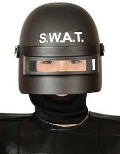 Svart S.W.A.T. Hjelm med Visir