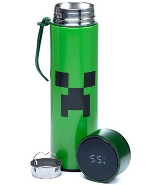 Licenseret Minecraft Creeper Thermo med digitalt termometer 450 ml