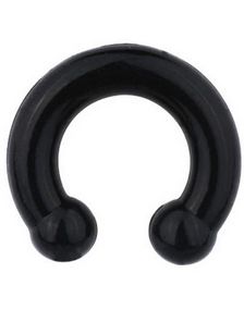 Horseshoe - Sort Ørepiercing i Silikone