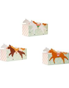 DIY Horses & Flowers Party - 3 stk Bokser til Snacks