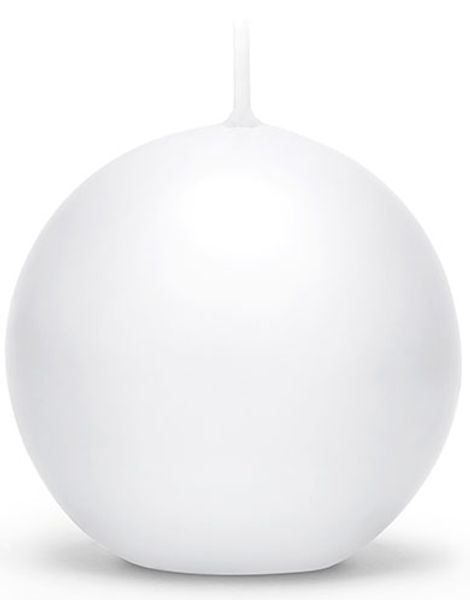 Hvidt Kugleformet Stearinlys 8 cm