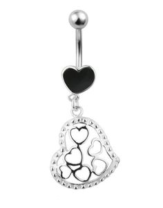 Victorian Heart Belly Piercing - Black