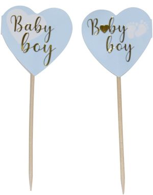 10 stk Baby Boy Kaketoppere 10 cm 
