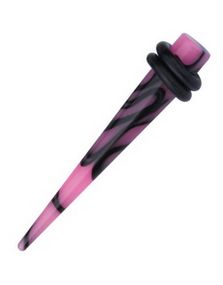 Spike Expander - Rosa og Sort Akryl Piercing
