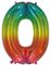 STORE Metallisk Regnbue Tallballonger 0-9 - 76 cm