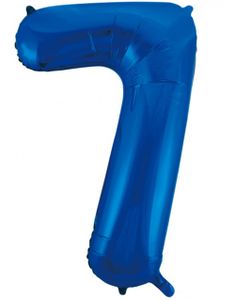 Tallet 7 - Royal Blå JUMBO Folieballon 86 cm