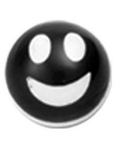 Happy Face - Sort Akrylkugle