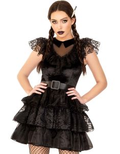 Svart Raving Rebel Kostyme Sett - 3 Deler