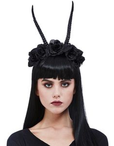 Svarte Demon Horn med Blomster