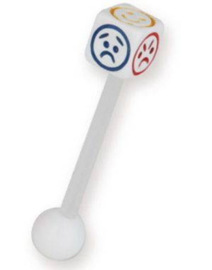 Different Faces Hvid - Tungepiercing