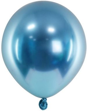 50 stk 12 cm - Blå Glossy Mirror Ballonger