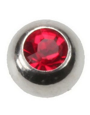 Stor Rød Sten - 8 mm Stålkugle til 1,6 mm Stang - NB! Sidehul
