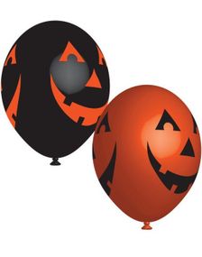 6 stk Smilende Gresskar Halloween - Ballongbukett 
