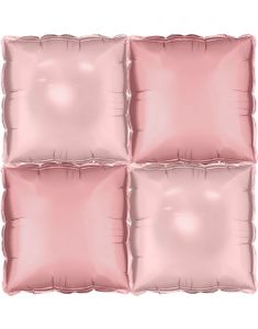 4 stk Tosidig Rosa Firkantet Folie Ballong for Backdrop/Bakgrunn