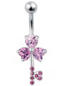 Special Love Key Pink - Navlepiercing i Ægte Sølv