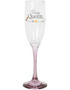 Party Queen - Champagneglass med Rosa Stett