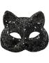 Svart Kattemaske med Paljetter