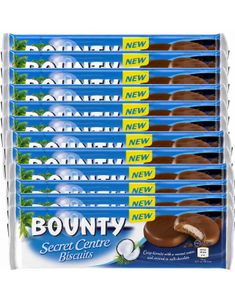 12 stk Bounty Secret Center Biscuits - Sjokoladetrukkede Kjeks med Kokosfyll - Hel Pakke 1,58 kg