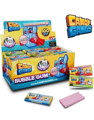 100 stk Capitan Bubble Gum - Tyggegummier med Tatoveringer i 3 Smaker - Hel Eske 350 gram